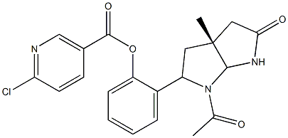 2-[(3aR)-1-acetyl-3a-methyl-5-oxooctahydropyrrolo[2,3-b]pyrrol-2-yl]phenyl 6-chloronicotinate 结构式