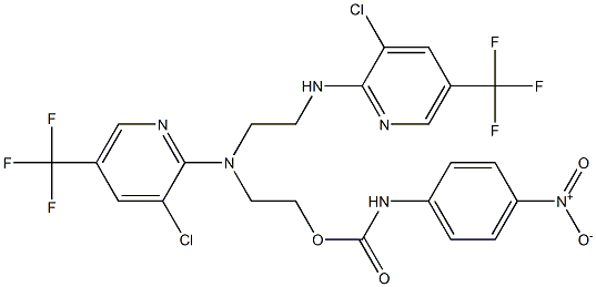 2-[[3-chloro-5-(trifluoromethyl)-2-pyridinyl](2-{[3-chloro-5-(trifluoromethyl)-2-pyridinyl]amino}ethyl)amino]ethyl N-(4-nitrophenyl)carbamate 结构式