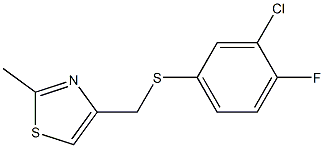 4-{[(3-chloro-4-fluorophenyl)thio]methyl}-2-methyl-1,3-thiazole 结构式