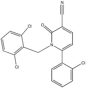 6-(2-chlorophenyl)-1-(2,6-dichlorobenzyl)-2-oxo-1,2-dihydro-3-pyridinecarbonitrile 结构式