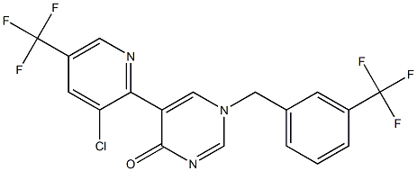 5-[3-chloro-5-(trifluoromethyl)-2-pyridinyl]-1-[3-(trifluoromethyl)benzyl]-4(1H)-pyrimidinone 结构式