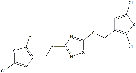 3,5-di{[(2,5-dichloro-3-thienyl)methyl]thio}-1,2,4-thiadiazole 结构式
