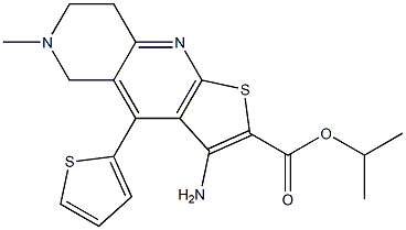 isopropyl 3-amino-6-methyl-4-(2-thienyl)-5,6,7,8-tetrahydrothieno[2,3-b][1,6]naphthyridine-2-carboxylate 结构式