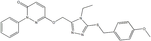 6-({4-ethyl-5-[(4-methoxybenzyl)sulfanyl]-4H-1,2,4-triazol-3-yl}methoxy)-2-phenyl-3(2H)-pyridazinone 结构式