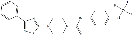 N1-[4-(trifluoromethoxy)phenyl]-4-(3-phenyl-1,2,4-thiadiazol-5-yl)piperazine-1-carboxamide 结构式