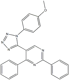 5-[1-(4-methoxyphenyl)-1H-1,2,3,4-tetraazol-5-yl]-2,4-diphenylpyrimidine 结构式