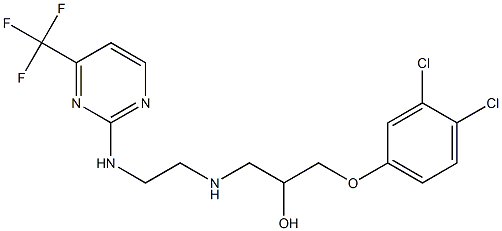 1-(3,4-dichlorophenoxy)-3-[(2-{[4-(trifluoromethyl)pyrimidin-2-yl]amino}ethyl)amino]propan-2-ol 结构式