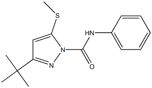 N1-phenyl-3-(tert-butyl)-5-(methylthio)-1H-pyrazole-1-carboxamide 结构式