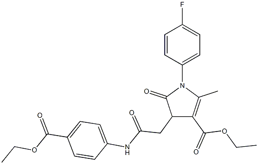 ethyl 4-{2-[4-(ethoxycarbonyl)anilino]-2-oxoethyl}-1-(4-fluorophenyl)-2-methyl-5-oxo-4,5-dihydro-1H-pyrrole-3-carboxylate 结构式