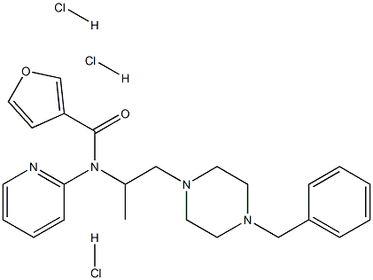 N3-[2-(4-benzylpiperazino)-1-methylethyl]-N3-(2-pyridyl)-3-furamide trihydrochloride 结构式