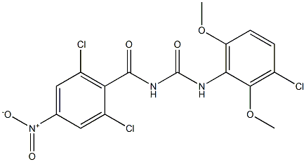 N-(3-chloro-2,6-dimethoxyphenyl)-N'-(2,6-dichloro-4-nitrobenzoyl)urea 结构式