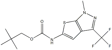 neopentyl N-[1-methyl-3-(trifluoromethyl)-1H-thieno[2,3-c]pyrazol-5-yl]carbamate 结构式