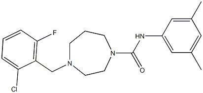 N1-(3,5-dimethylphenyl)-4-(2-chloro-6-fluorobenzyl)-1,4-diazepane-1-carboxamide 结构式