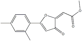 methyl 2-[5-(2,4-dimethylphenyl)-3-oxo-2,3-dihydrofuran-2-yliden]acetate 结构式