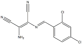 (Z)-2-amino-3-{[(E)-(2,4-dichlorophenyl)methylidene]amino}-2-butenedinitrile 结构式