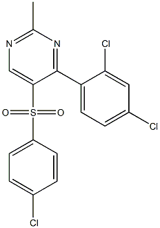 4-chlorophenyl 4-(2,4-dichlorophenyl)-2-methyl-5-pyrimidinyl sulfone 结构式