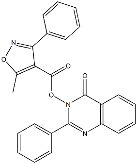 4-oxo-2-phenyl-3,4-dihydroquinazolin-3-yl 5-methyl-3-phenylisoxazole-4-carboxylate 结构式