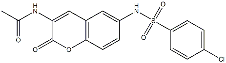 N1-(6-{[(4-chlorophenyl)sulfonyl]amino}-2-oxo-2H-chromen-3-yl)acetamide 结构式