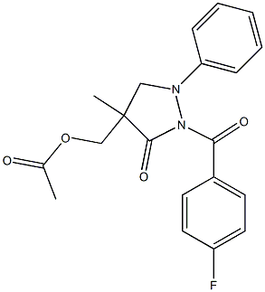 [2-(4-fluorobenzoyl)-4-methyl-3-oxo-1-phenyltetrahydro-1H-pyrazol-4-yl]methyl acetate 结构式