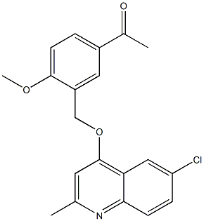 1-(3-{[(6-chloro-2-methyl-4-quinolyl)oxy]methyl}-4-methoxyphenyl)ethan-1-one 结构式