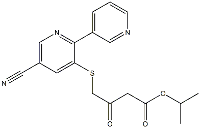 isopropyl 4-[(5-cyano-2,3'-bipyridin-6-yl)thio]-3-oxobutanoate 结构式