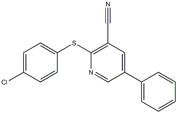 2-[(4-chlorophenyl)sulfanyl]-5-phenylnicotinonitrile 结构式