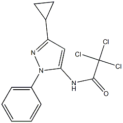 N1-(3-cyclopropyl-1-phenyl-1H-pyrazol-5-yl)-2,2,2-trichloroacetamide 结构式