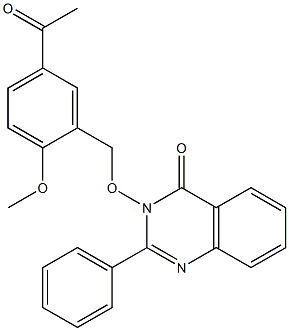 3-[(5-acetyl-2-methoxybenzyl)oxy]-2-phenyl-3,4-dihydroquinazolin-4-one 结构式