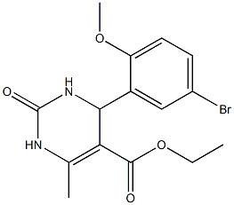 ethyl 4-(5-bromo-2-methoxyphenyl)-6-methyl-2-oxo-1,2,3,4-tetrahydropyrimidine-5-carboxylate 结构式