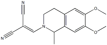 2-[(6,7-dimethoxy-1-methyl-1,2,3,4-tetrahydroisoquinolin-2-yl)methylidene]malononitrile 结构式