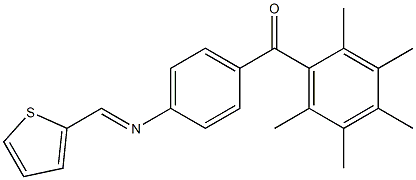 (2,3,4,5,6-pentamethylphenyl){4-[(2-thienylmethylidene)amino]phenyl}methano ne 结构式