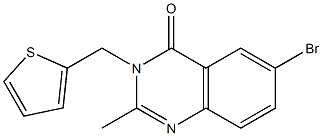 6-bromo-2-methyl-3-(2-thienylmethyl)-3,4-dihydroquinazolin-4-one 结构式