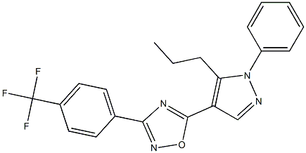 5-(1-phenyl-5-propyl-1H-pyrazol-4-yl)-3-[4-(trifluoromethyl)phenyl]-1,2,4-oxadiazole 结构式