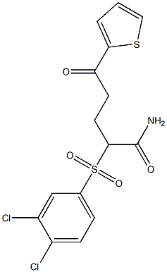 2-[(3,4-dichlorophenyl)sulfonyl]-5-oxo-5-(2-thienyl)pentanamide 结构式