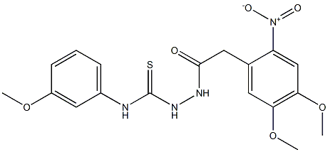 N1-(3-methoxyphenyl)-2-[2-(4,5-dimethoxy-2-nitrophenyl)acetyl]hydrazine-1-carbothioamide 结构式