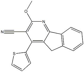 2-methoxy-4-(2-thienyl)-5H-indeno[1,2-b]pyridine-3-carbonitrile 结构式