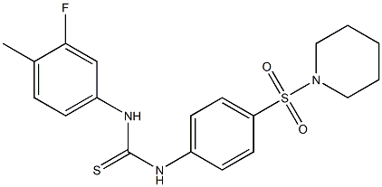 N-(3-fluoro-4-methylphenyl)-N'-[4-(piperidinosulfonyl)phenyl]thiourea 结构式