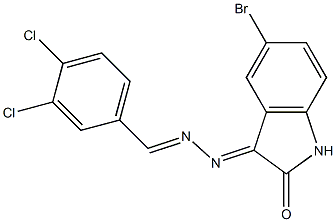 5-bromo-3-[2-(3,4-dichlorobenzylidene)hydrazono]indolin-2-one 结构式