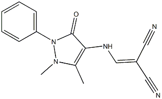 2-{[(1,5-dimethyl-3-oxo-2-phenyl-2,3-dihydro-1H-pyrazol-4-yl)amino]methylene}malononitrile 结构式