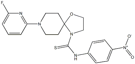 8-(6-fluoro-2-pyridinyl)-N-(4-nitrophenyl)-1-oxa-4,8-diazaspiro[4.5]decane-4-carbothioamide 结构式