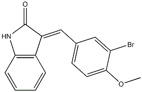 3-(3-bromo-4-methoxybenzylidene)indolin-2-one 结构式