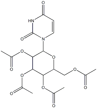 3,5-di(acetyloxy)-2-[(acetyloxy)methyl]-6-(2,4-dioxo-1,2,3,4-tetrahydropyrimidin-1-yl)tetrahydro-2H-pyran-4-yl acetate 结构式