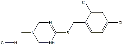 6-[(2,4-dichlorobenzyl)thio]-3-methyl-1,2,3,4-tetrahydro-1,3,5-triazine hydrochloride 结构式