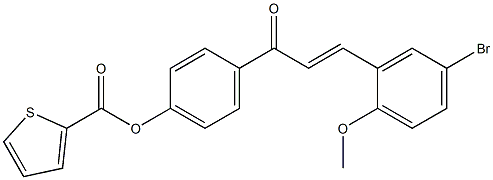4-[(E)-3-(5-bromo-2-methoxyphenyl)-2-propenoyl]phenyl 2-thiophenecarboxylate 结构式