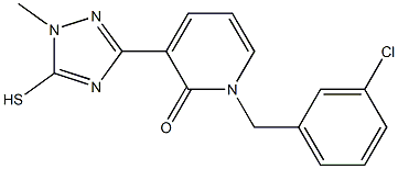 1-(3-chlorobenzyl)-3-(1-methyl-5-sulfanyl-1H-1,2,4-triazol-3-yl)-2(1H)-pyridinone 结构式