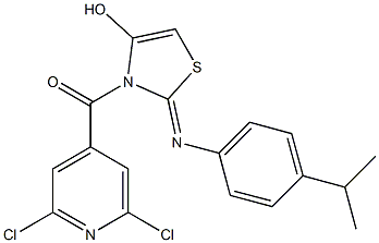 (2,6-dichloro-4-pyridyl){4-hydroxy-2-[(4-isopropylphenyl)imino]-2,3-dihydro -1,3-thiazol-3-yl}methanone 结构式
