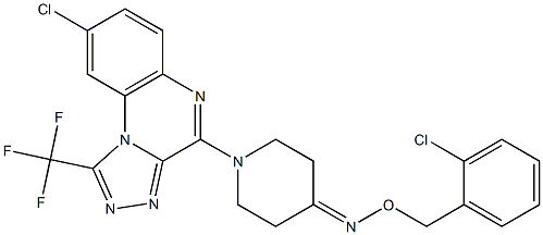 1-[8-chloro-1-(trifluoromethyl)[1,2,4]triazolo[4,3-a]quinoxalin-4-yl]tetrahydro-4(1H)-pyridinone O-(2-chlorobenzyl)oxime 结构式