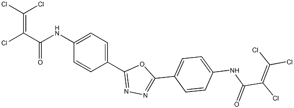 N1-[4-(5-{4-[(2,3,3-trichloroacryloyl)amino]phenyl}-1,3,4-oxadiazol-2-yl)phenyl]-2,3,3-trichloroacrylamide 结构式