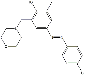 4-[2-(4-chlorophenyl)diaz-1-enyl]-2-methyl-6-(morpholinomethyl)phenol 结构式