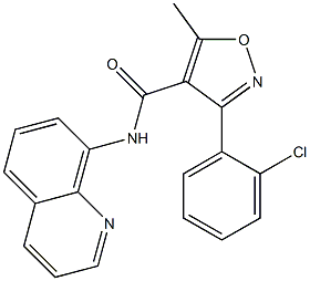 N4-(8-quinolyl)-3-(2-chlorophenyl)-5-methylisoxazole-4-carboxamide 结构式